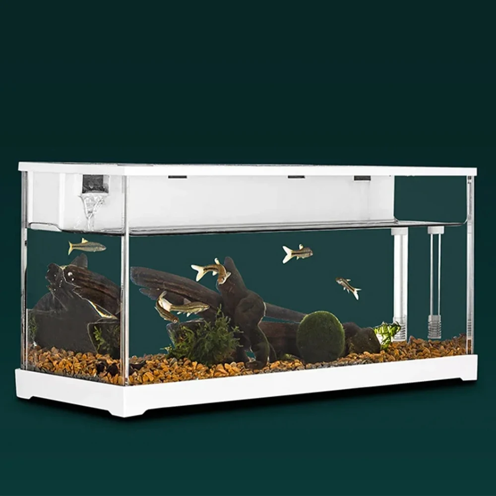 

Mute Aquarium Fish Tank Filter Table Aquarium Acrylic Goldfish Tank Fish Bowls for Home Bedroom Decoration