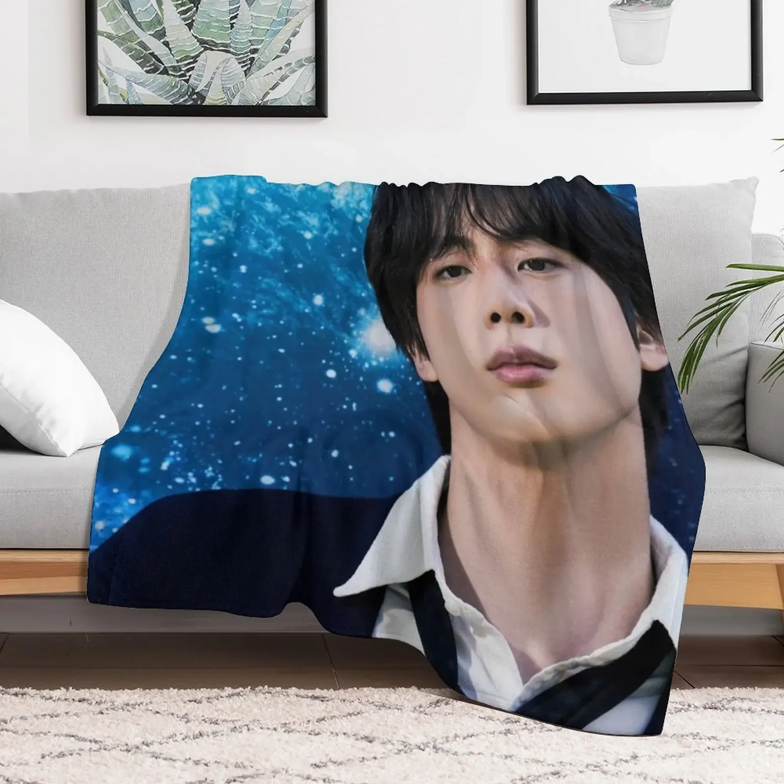 Jin The Astronaut Concept Photo Outlander Throw Blanket Warm funny gift valentine gift ideas Blankets