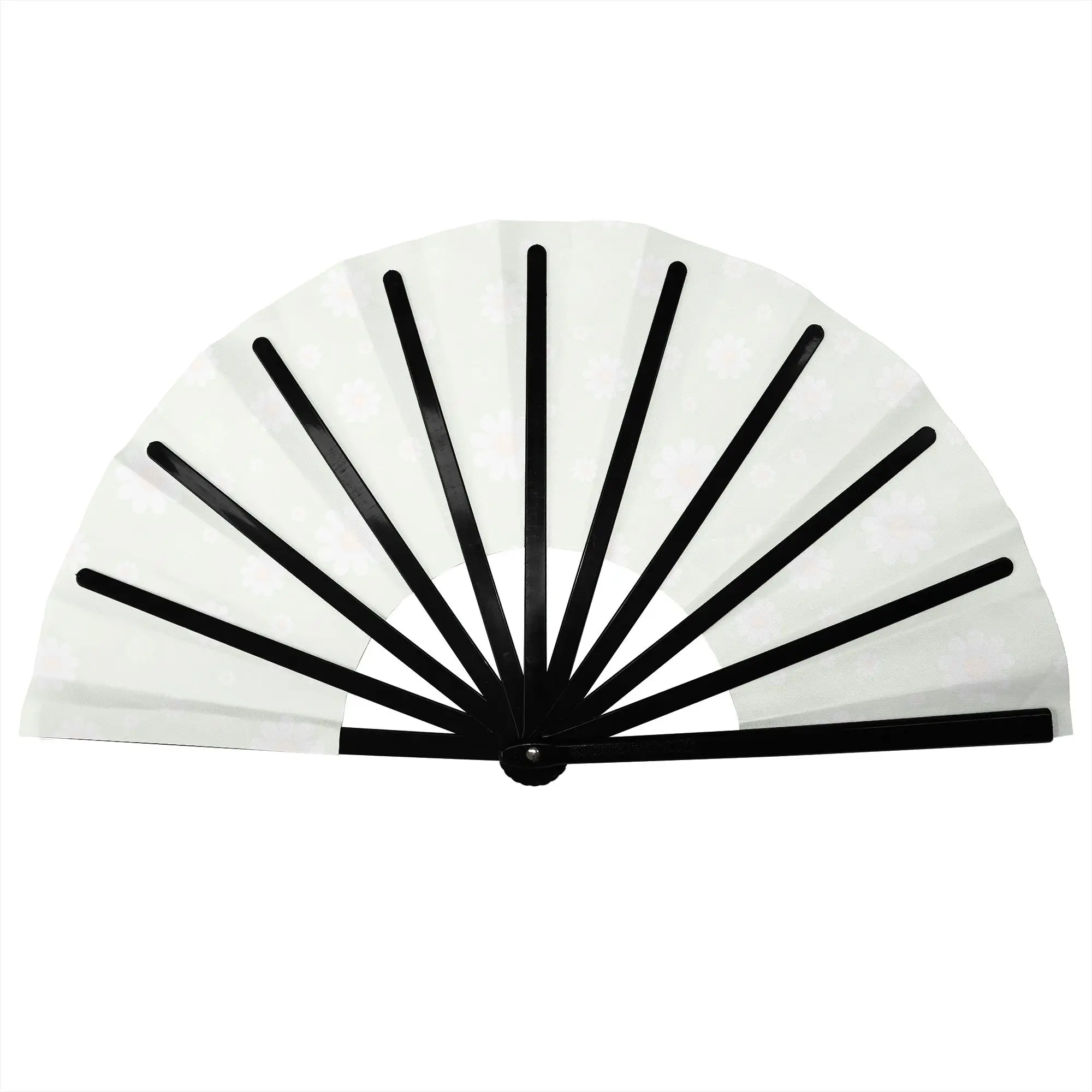 White Daisies Flowers Cartoon Traditional Folding Fan Oriental Art  High-Quality Fans Gift Elegant Decorative Hand Fan