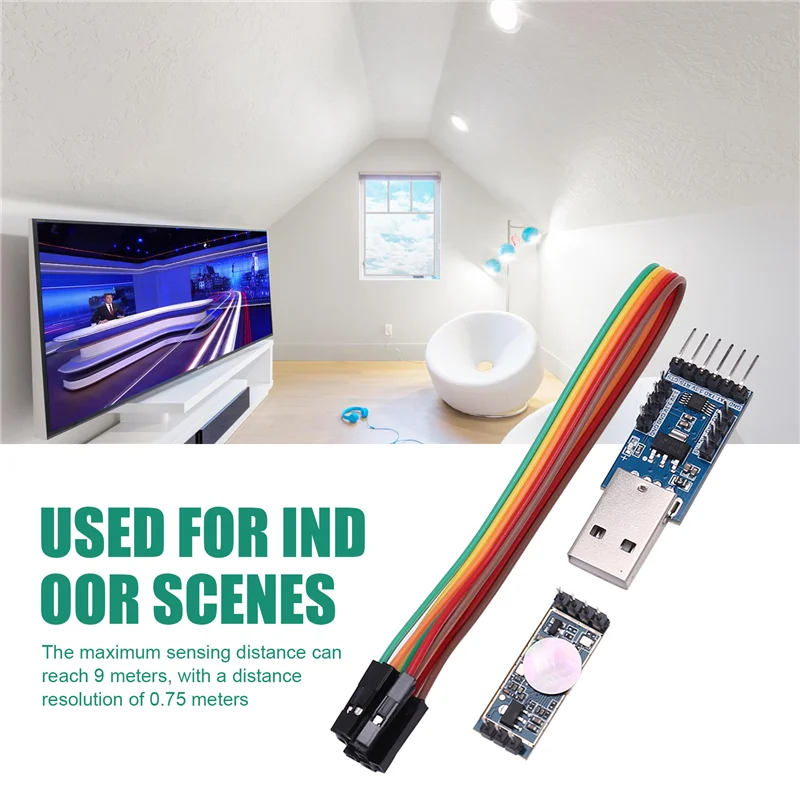 ABZW 新 FMCW レーダーセンサーモジュール HLK-LD2412 24 グラム人感センサー長距離 9 メートル広角 ±75 °   スマートホーム