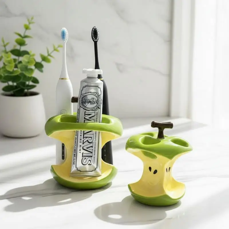 Creative  Ceramic Electric Toothbrush Holder Home Bathroom Toothpaste Toothbrush Storage Rack 2026 New Cute  Ornament