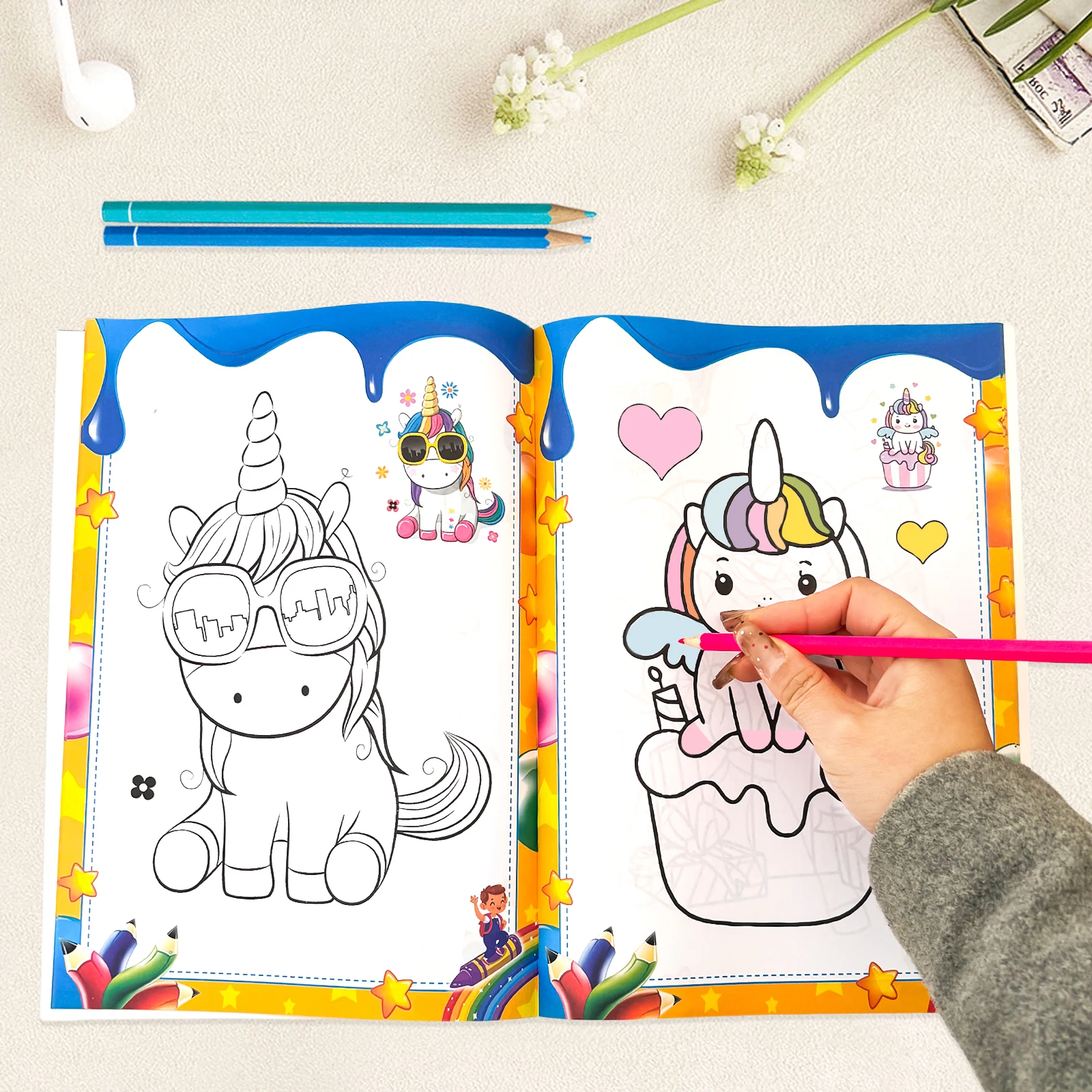 Children's Coloring Book 3-7 Years Cute Animals Coloring Extra Thick Size Creativity Enhancement Elementary Painting Education