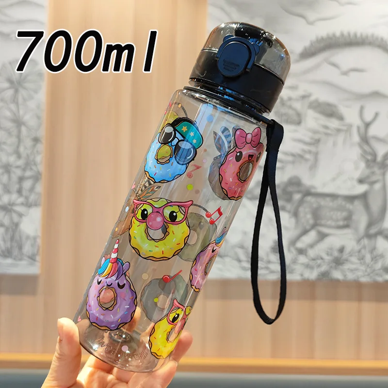 1 قطعة كوب ماء جديد كوب ماء دونات كوب محمول كوب بلاستيكي شفاف مريح غطاء ترتد