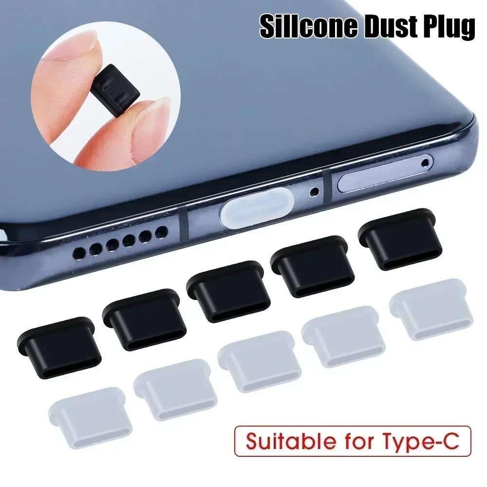 1-10PCS Type C Charging Port Silicone Dust Plugs For Samsung Xiaomi Huawei Phones Tablet USB C Protector Stopper Caps Dustplug