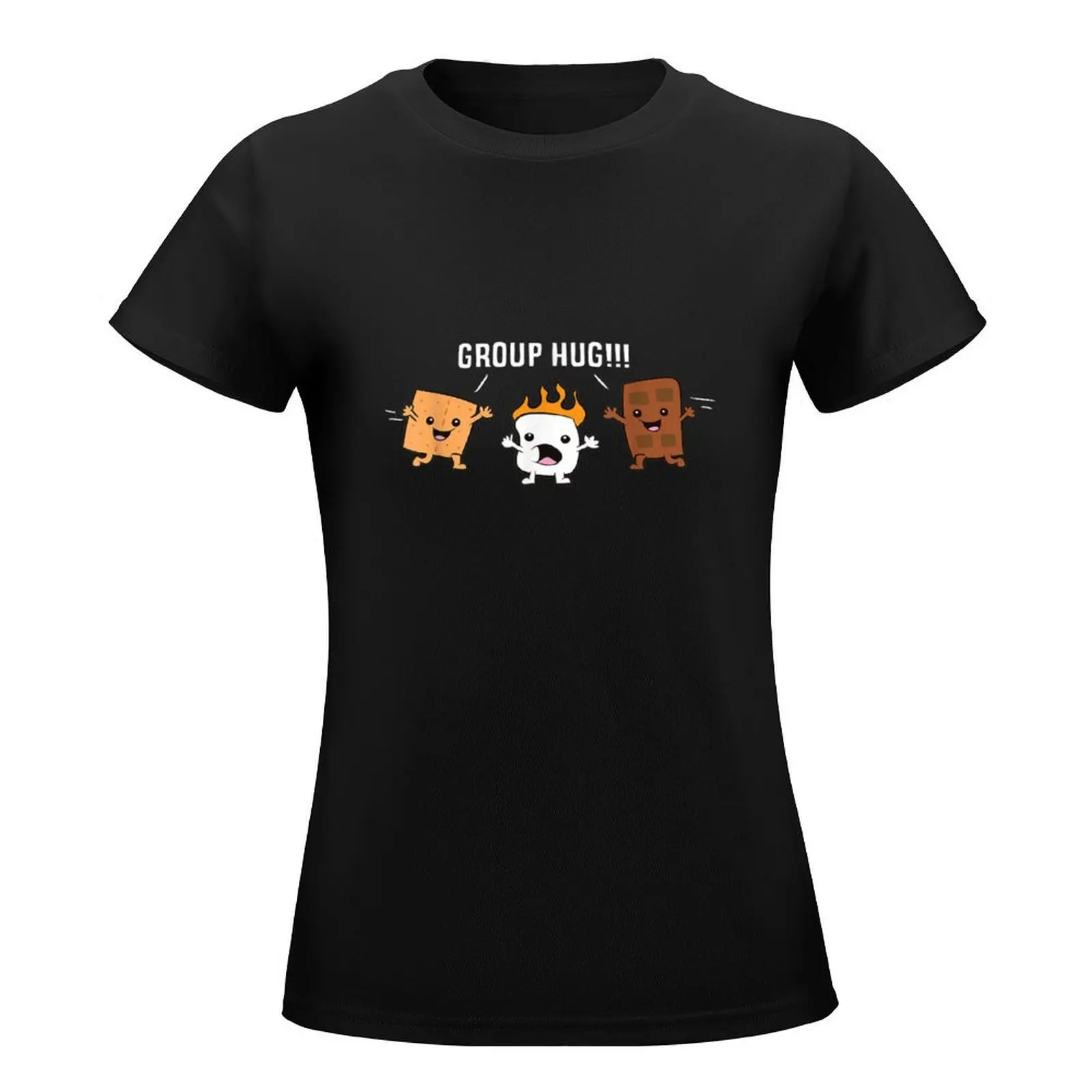 Group Hug Camping Camping Chocolate Marshmallow S'Mores T-Shirt funny Short sleeve tee kawaii clothes cat shirts for Women