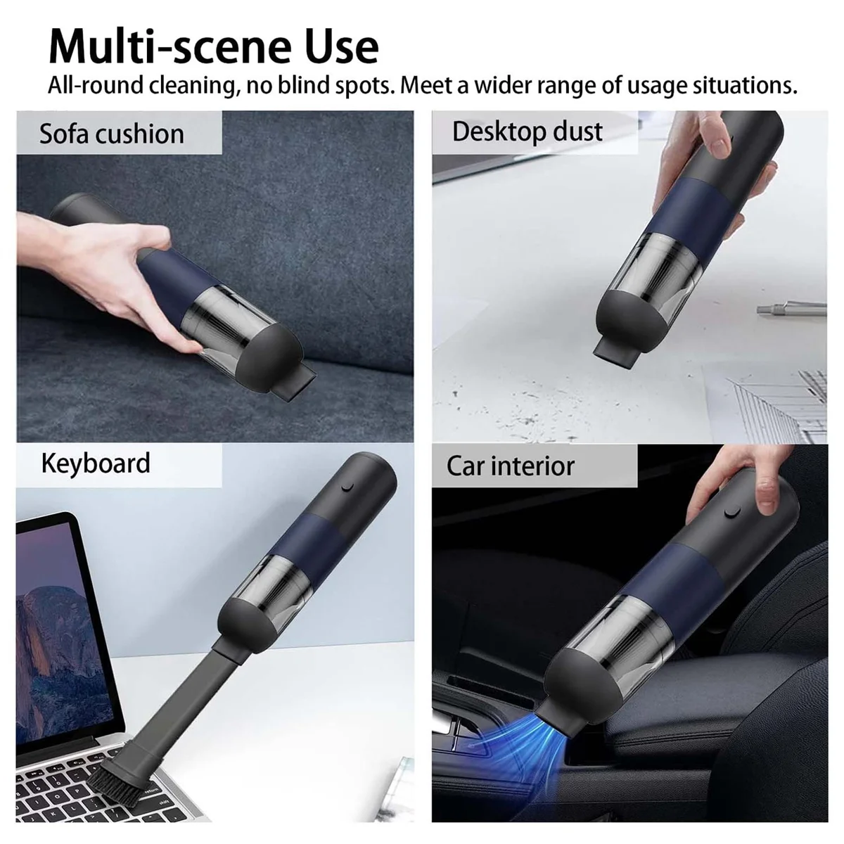 Car Vacuum Cleaner 3000pa,Handheld Vacuum Cordless 120W High Power Portable Small Mini Rechargeable Hand Vacuum Cleaner