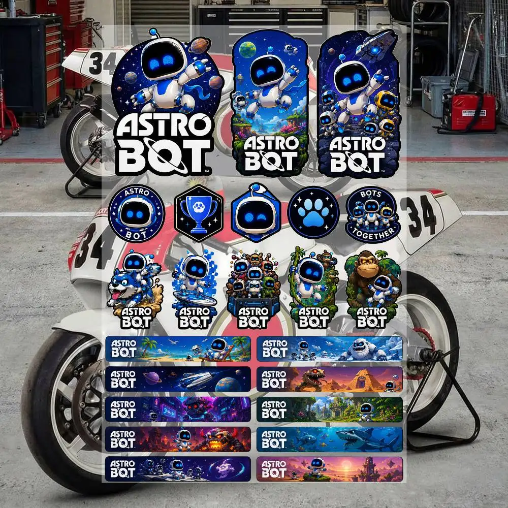 A-stro B-ot Aesthetic Graffiti Waterproof PVC Stickers for Car Motorcycle Skateboard Helmet Notebook