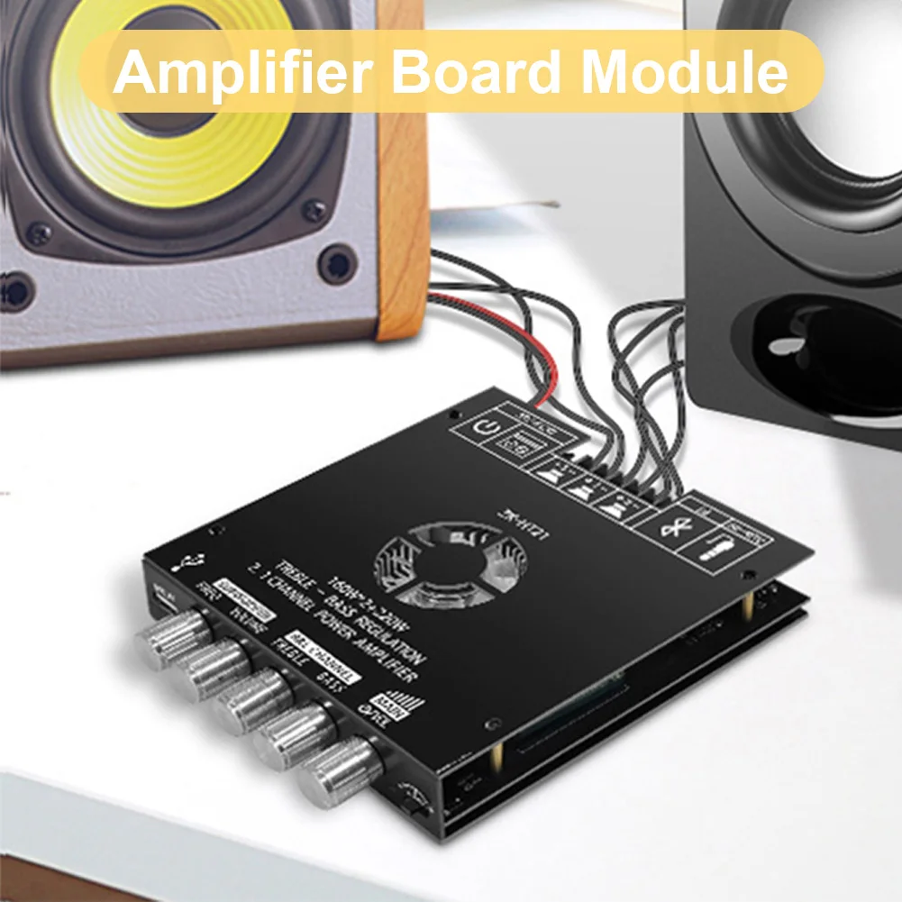 Placa amplificadora de subwoofer compatível com bluetooth tpa3255, 2.1 canais, tom baixo, aplicativo de áudio dc 16-38v