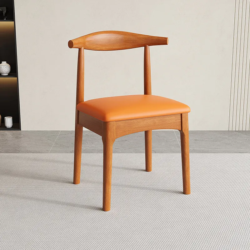 

#Nordic Solid Wood Dining Chairs for Household and Commercial Use, Light Luxury, Simple and Soft Package, Restaurant Backrest