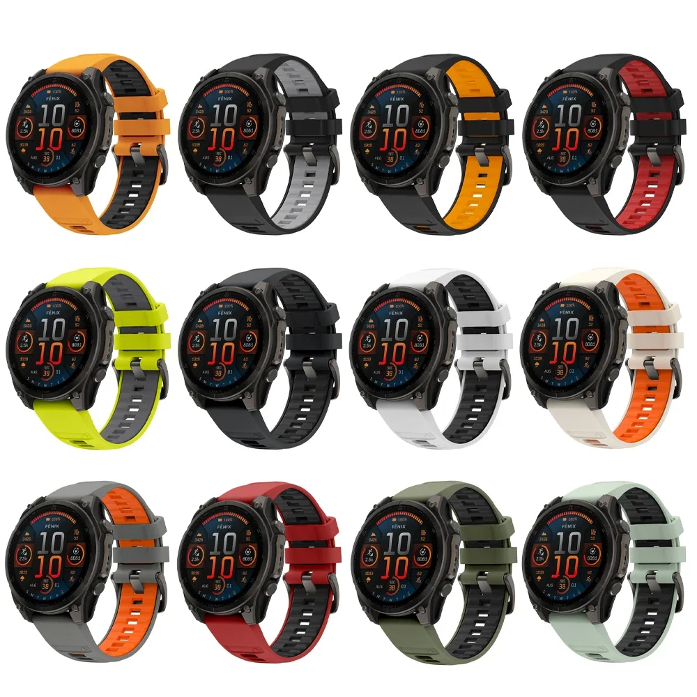 Cinturino orologio ufficiale 22mm 26mm per Garmin Fenix E 8 7 7X 6 5plus /Forerunner 970 965 cinturino in silicone per braccialetto Quatix 8 7X 3
