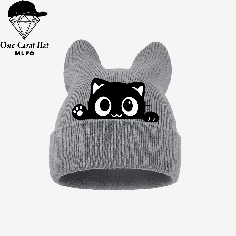 Dreamy Girls Aesthetic Beanie 1‑3Y Rainbow Unicorn Print Toddler Knit Cold Hat Sweet Daily Kids Headwear view 3
