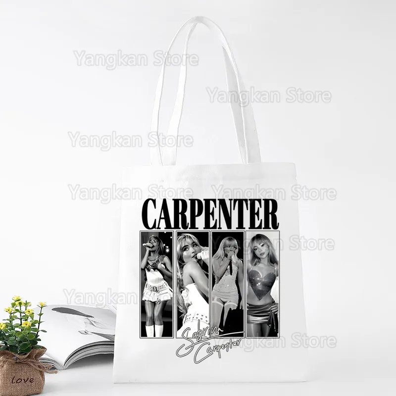 

Sabrina Carpenter Culture Y2k Handbags Canvas Tote Bag Shopping Please Please Please Travel Eco Reusable Shoulder Shopper Bags