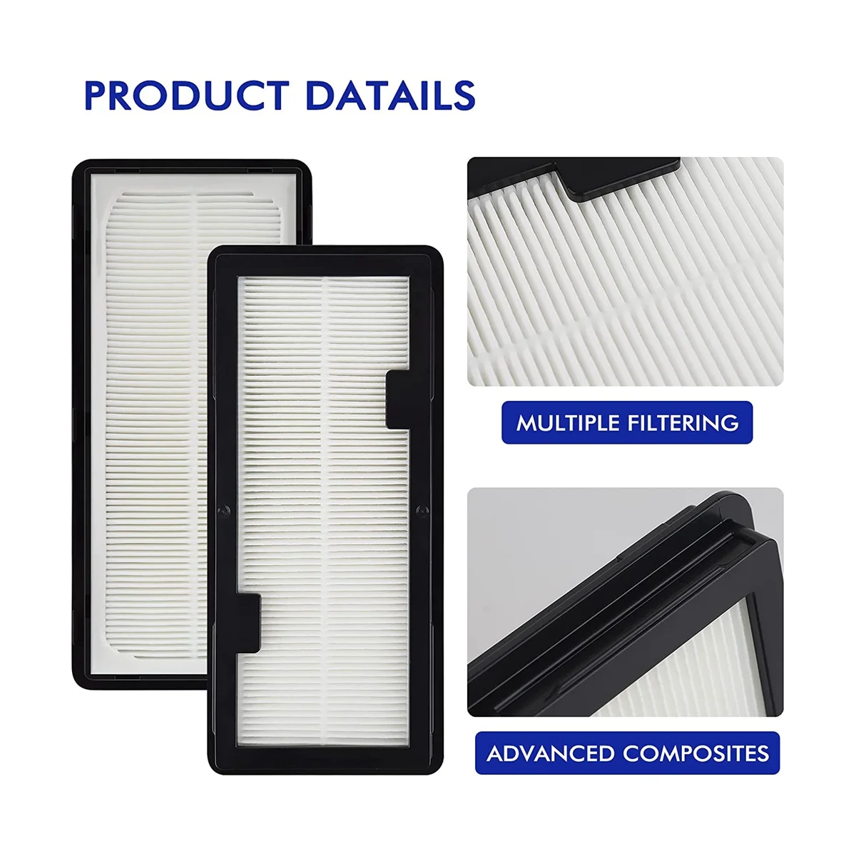 2Pcs Washable Replacement Hepa Filters for SAMSUNG Jet Bot AI+ and Jet Bot+ Vacuum Cleaners,Fit for VR30T85513W/AA Robot