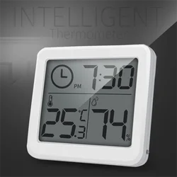 Large LCD Screen Digital Temperature Humidity Table Clock Multifunction Electronic Desk Clock with Automatic Monitoring
