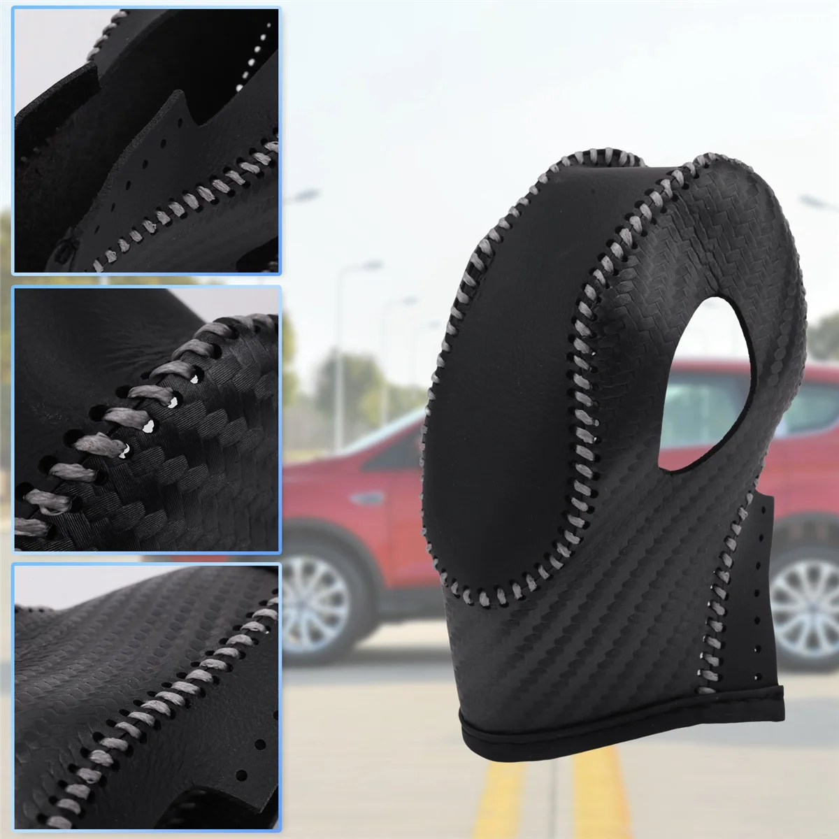 Osłona gałki dźwigni zmiany biegów z włókna węglowego do Ford EcoSport Escape / Fusion / C-Max Energi Wagon / Fiesta / Focus