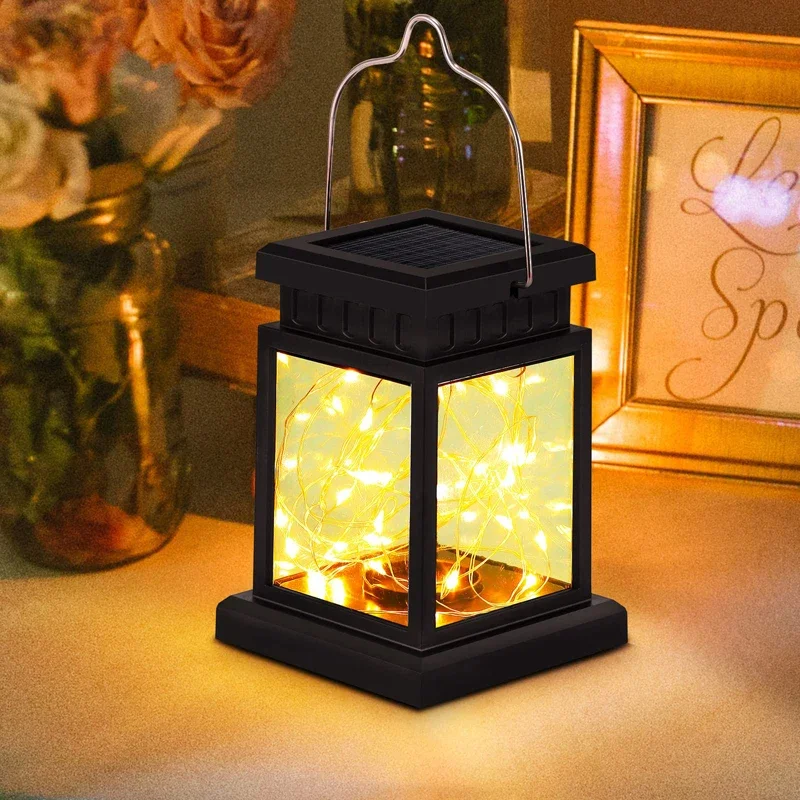 Solar Retro Palace Lantern Outdoor Floor Lights Lawn Landscape Hanging Atmosphere Candle Lighting Lamp Floor Yard Garden Decor