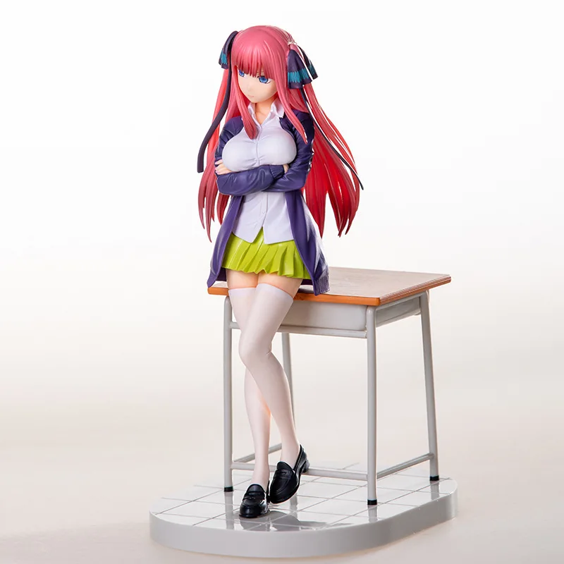 The Quintessential Quintuplets Figure Nino Nakano with School Desk Bishoujo Action Figura Figurines Model Decoration