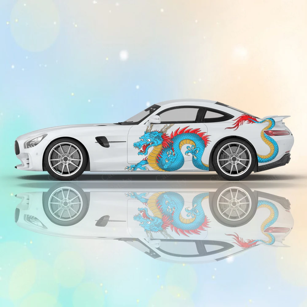 

Custom Dragon Painted Animal Car Decals Car Painting Large Vehicle Graphics Side Car Universal Size Car Length Stripe Decals