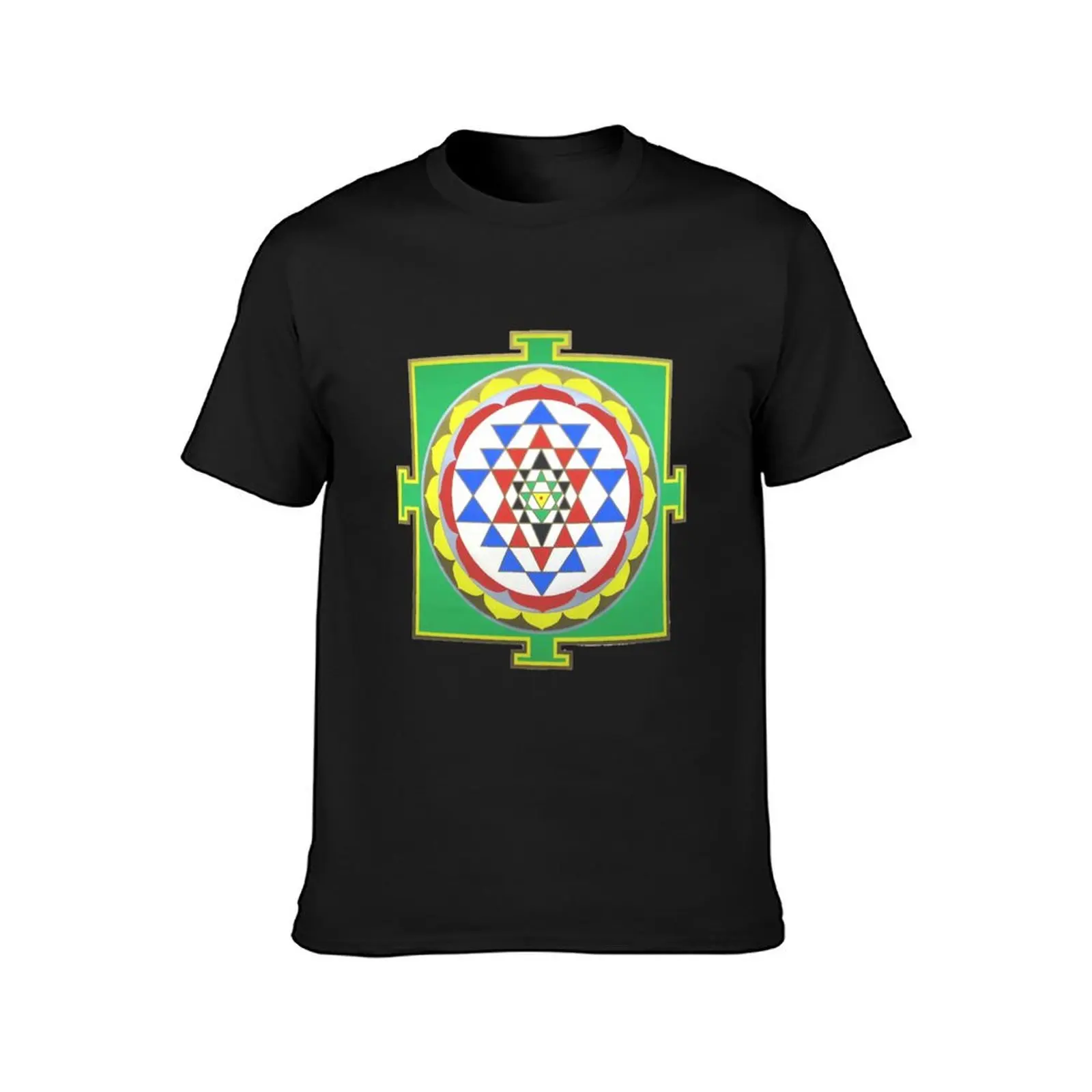 Sri Yantra T-Shirt anime clothes tops summer clothes mens vintage t shirts