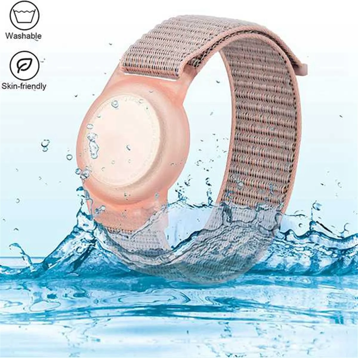 سوار معصم للأطفال من ABJZ مكون من قطعتين متوافق مع حافظة واقية لحامل جهاز تعقب GPS مع سوار من النايلون