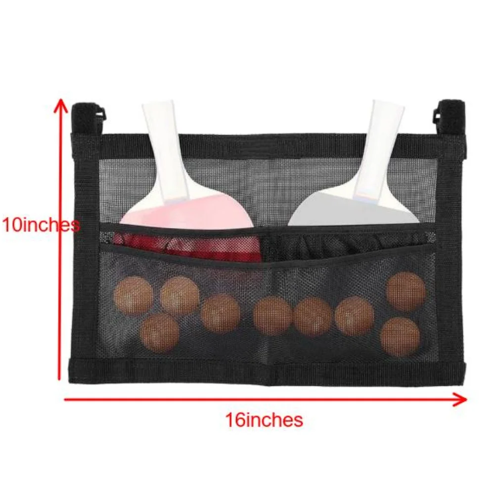 Under Table Organizer Black Table Tennis Paddle Case Breathable Net Fabric Lightweight Design Sturdy Construction