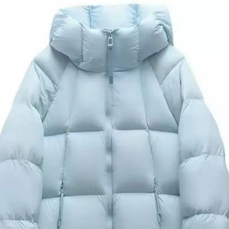 Giubbotti in cotone da donna Moda Solid con cappuccio Parka caldo spesso Cappotti lunghi blu larghi Lady Autunno Inverno Nuovo capispalla antivento