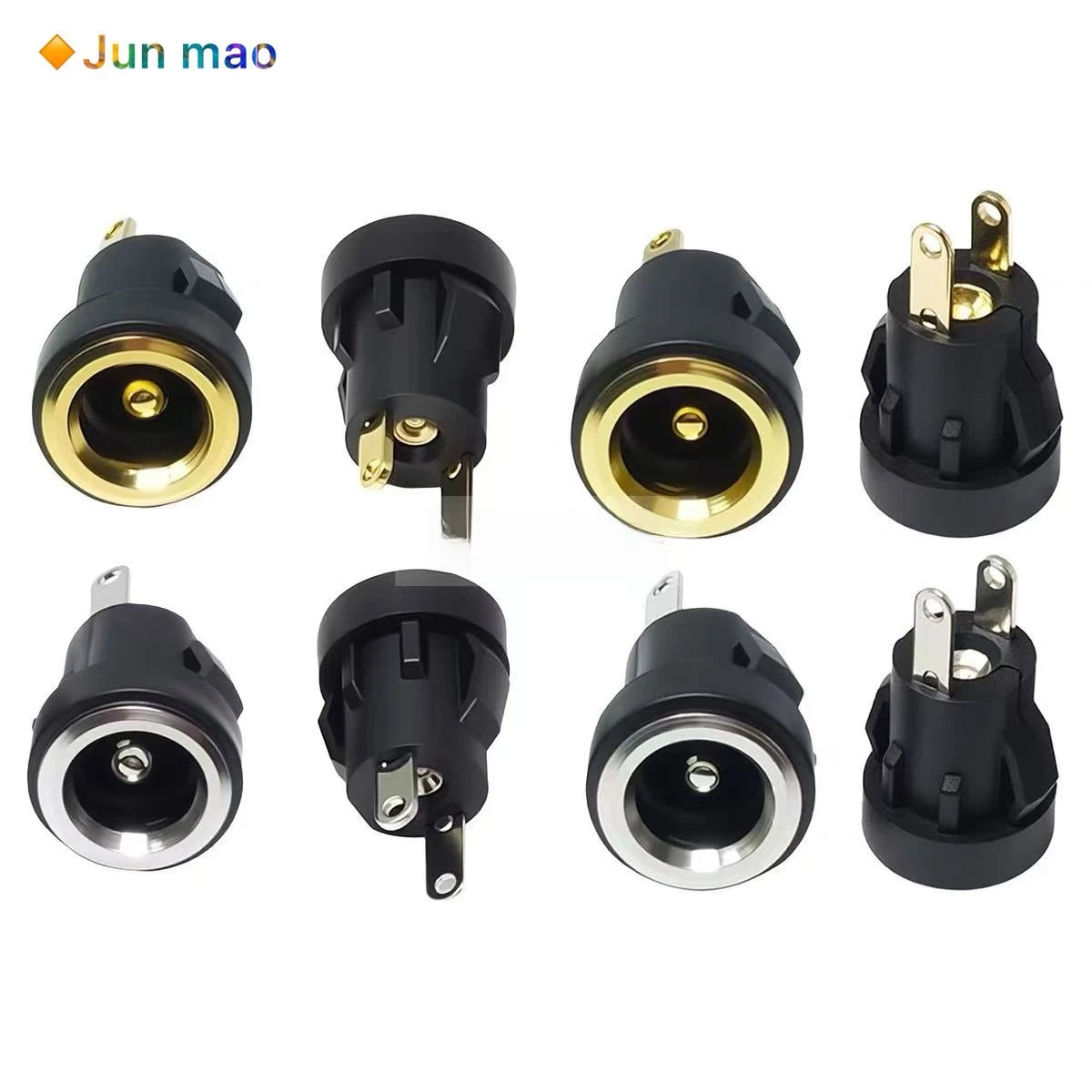5pcs DC Power Socket DC-022BA with Buckle Slot 5.5 * 2.1/5.5 * 2.5mm Soldering Wire 2-Pin Female Socket Gold-Plated