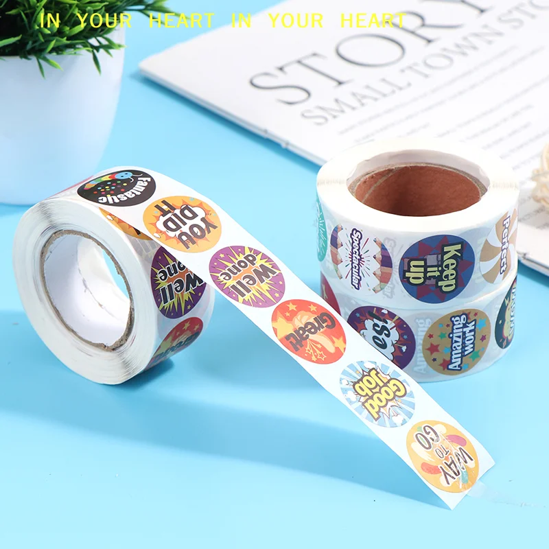 【X】500pcs “good job" reward sticker 8 designs cartoon words sticker good for kids