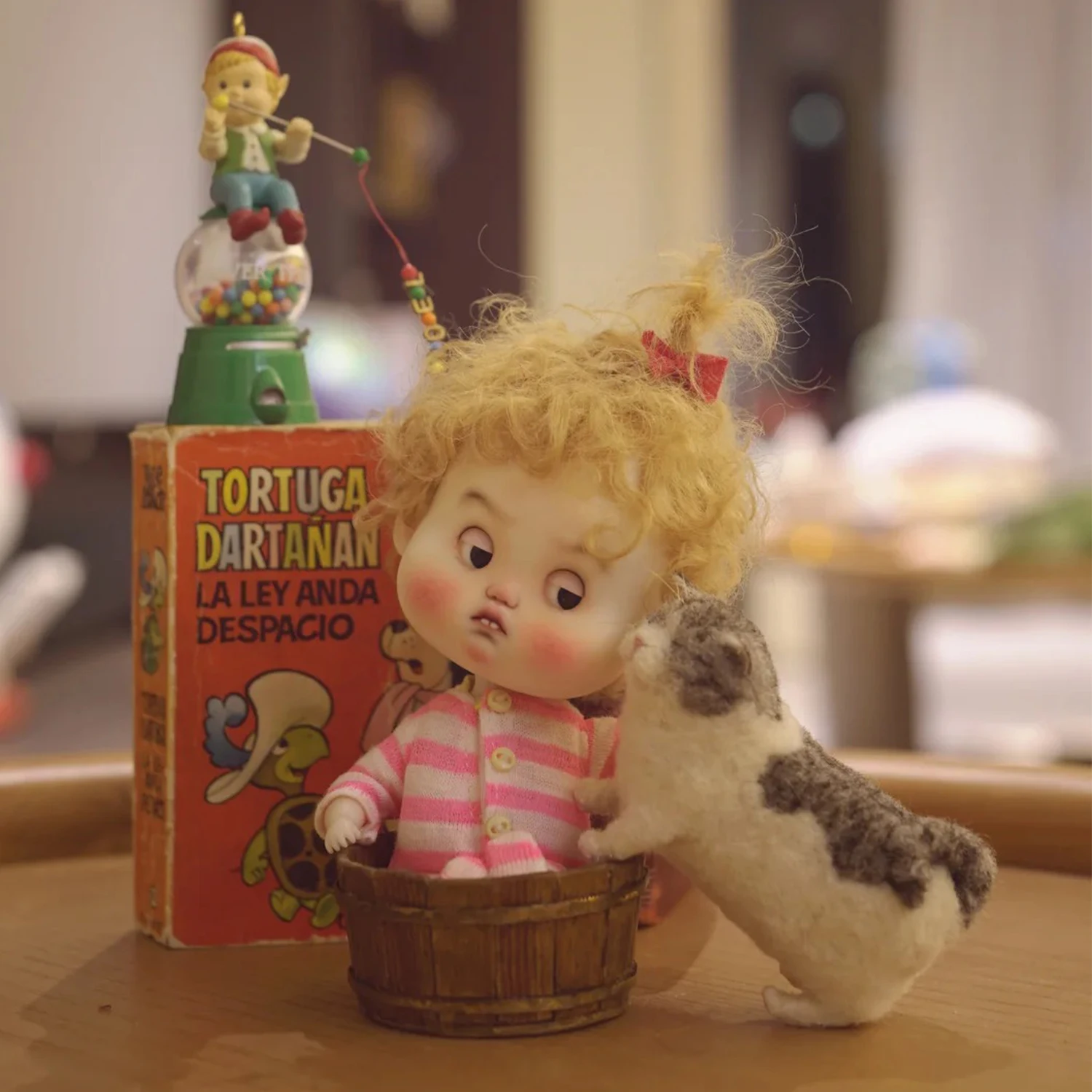 الطلب المسبق BJD Doll OB Lulu 1/8 Gagtooth عيون نصف مغلقة التعبير رئيس Poseable تحصيل الراتنج الشكل #3