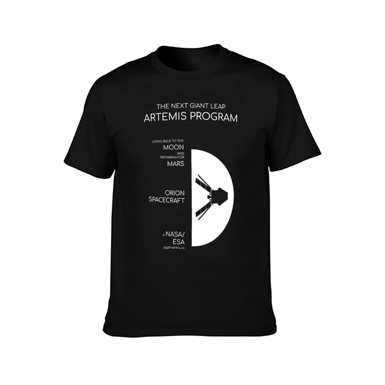 Orion Spacecraft. Artemis Mission. The Next Giant Leap (Pop) T-Shirt Minimalist Plain Crew Neck T-Shirt