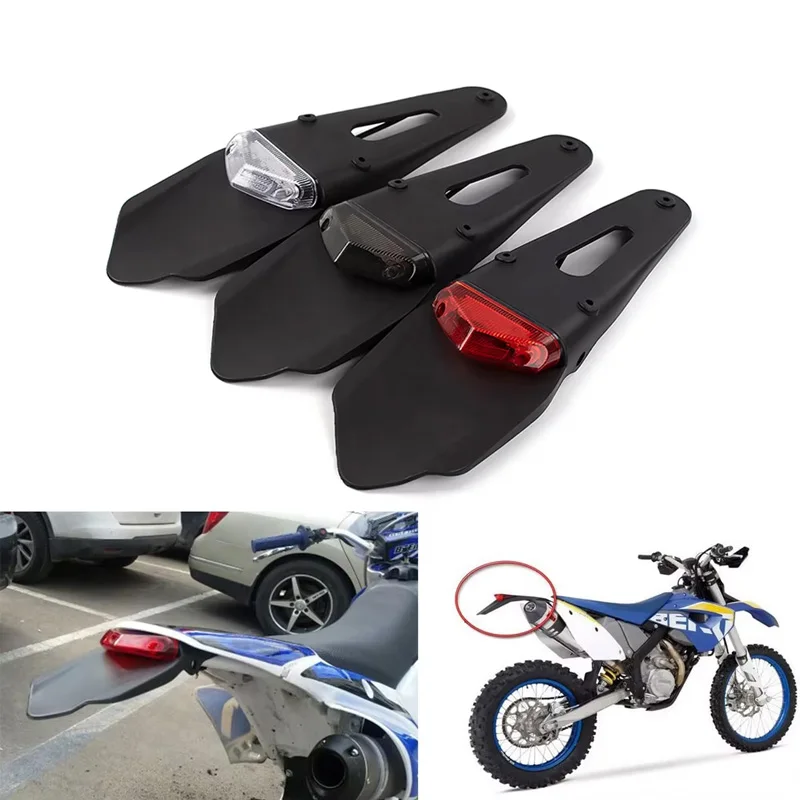 

Motorcycle Universal 12V LED Taillight Brake Lamp With Rear Fender License Plate Bracket Holder for Off-Road Bike