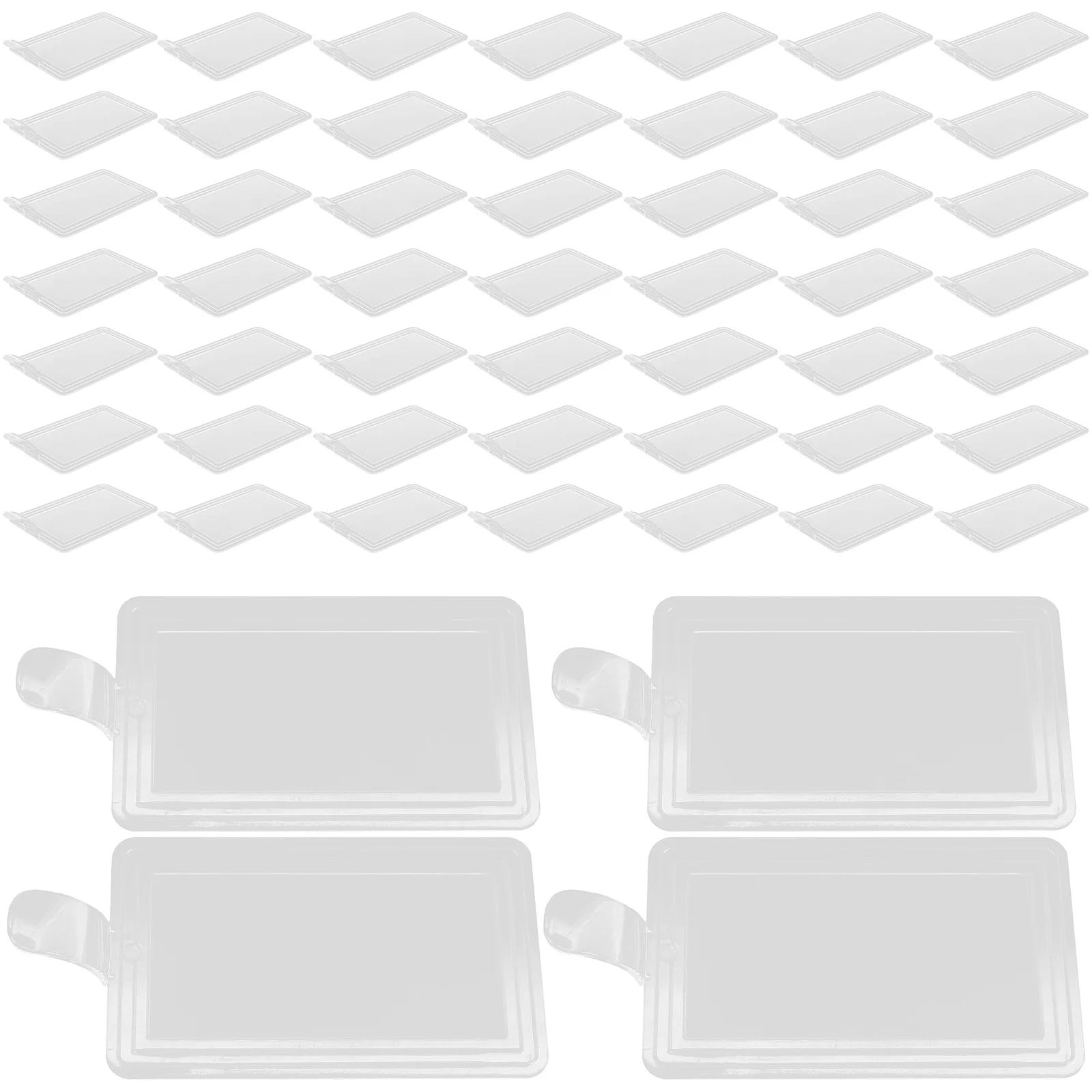 

100pcs Cake Bottom Boards Round Square Mousse Bases Plastic Transparent Display Trays Reusable Handle Container