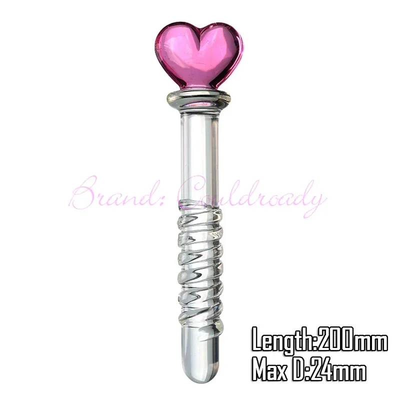 両端クリスタルパープルパイレックスガラスディルド人工ペニス顆粒とスパイラルGスポットシミュレーター大人のおもちゃ女性用