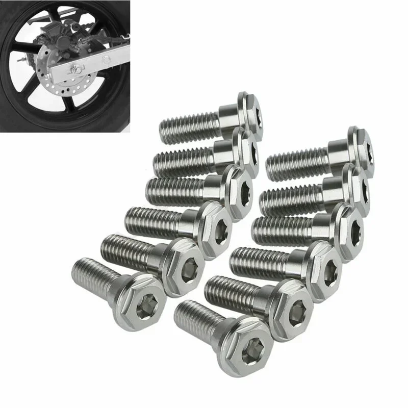 12 Brake Disc Rotor Bolts M8 x 24mm For Honda VT1100 Shadow 1995-2007 VTX1300 2003-2009 Motorcycle Acsessories Accessory Parts