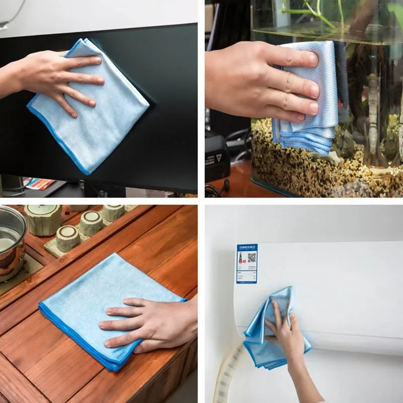 1 Pc Kitchen Cleaning Cloth No Trace Absorbable Soft Microfiber No Lint Window Car Rag Cleaning Towel Wipes Glass Cloth Gadgets