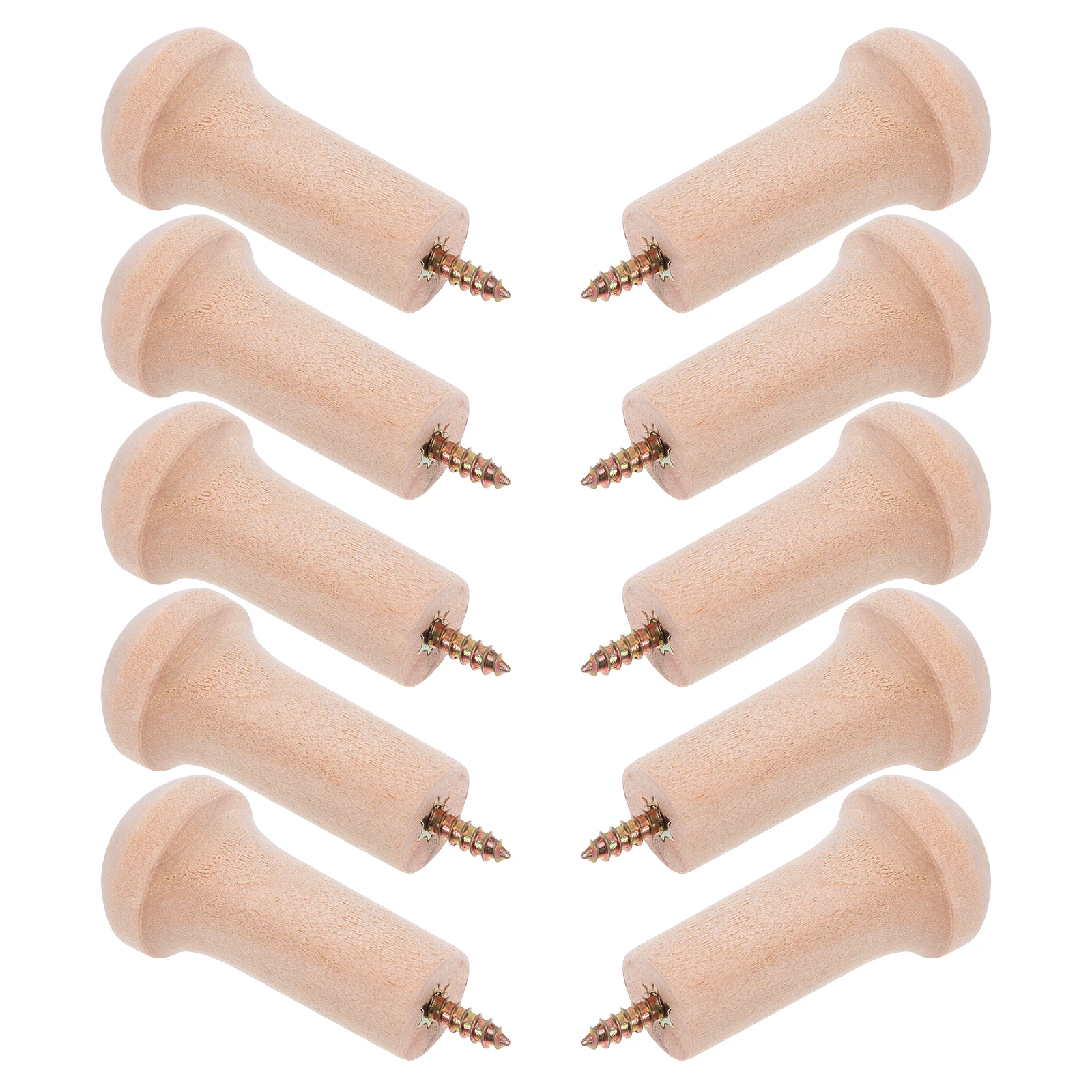 

10pcs Solid Hangers Rustic Screw Bathroom Bedroom Rustic Wooden Pegs For Hanging Towel Wall Hangers Entryway Hook Storage