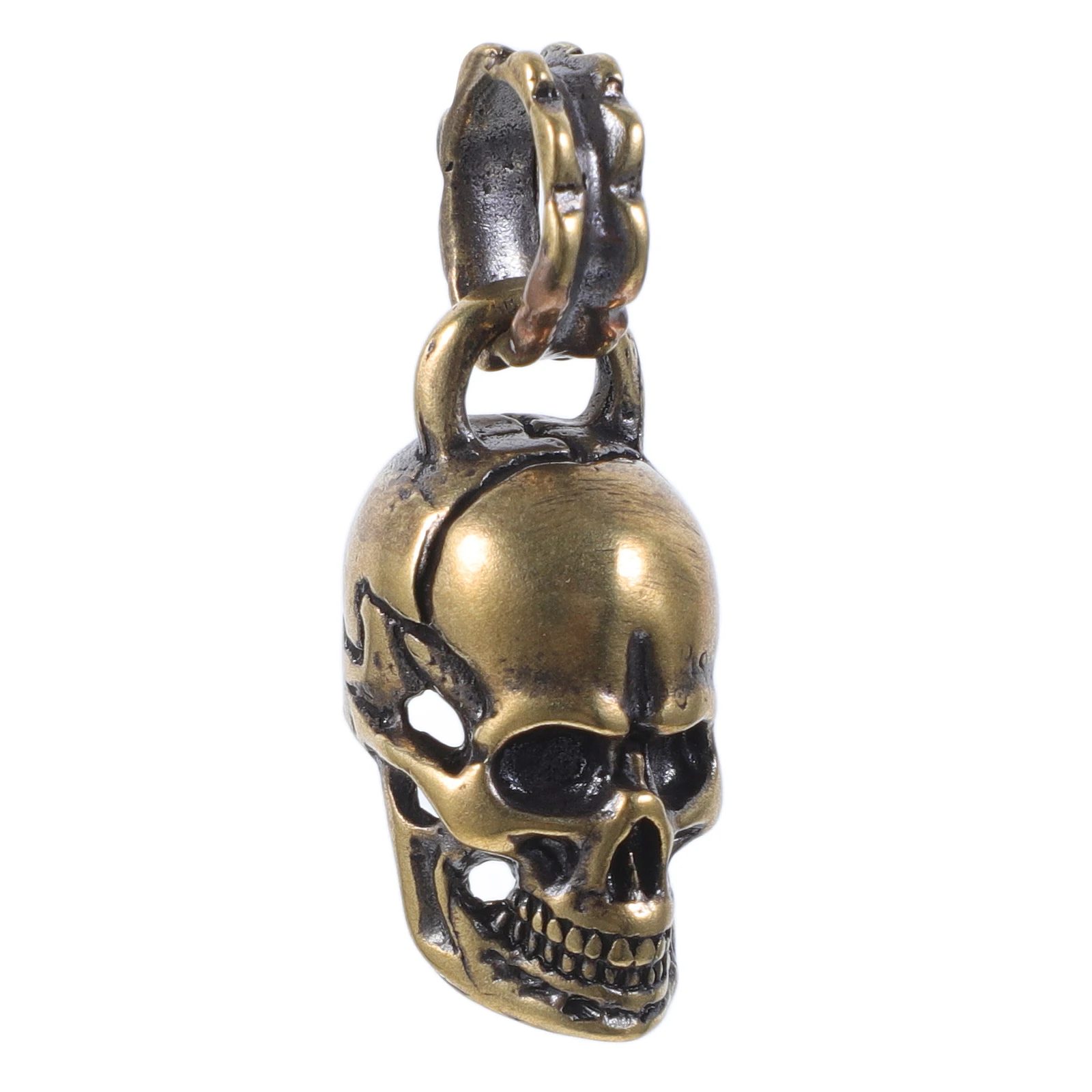 

Gothic Skull Keychain Brass Pendant Vintage Charm for DIY Jewelry Bag Accessories Retro Halloween Gift Unisex