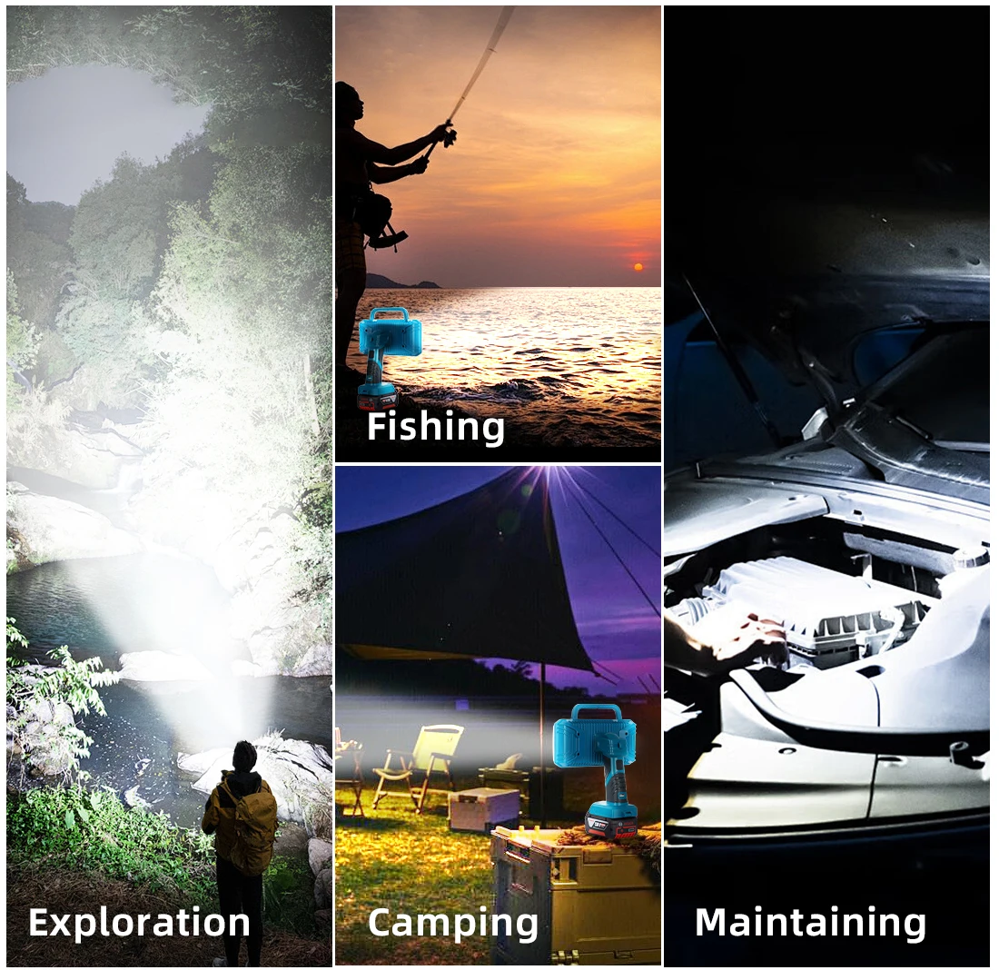 40 واط 4200LM لبوش 18 فولت GBA/GBA ProCORE بطارية LED ضوء العمل 3 أوضاع سطوع USB Wireles للتخييم الخ (لا بطارية)