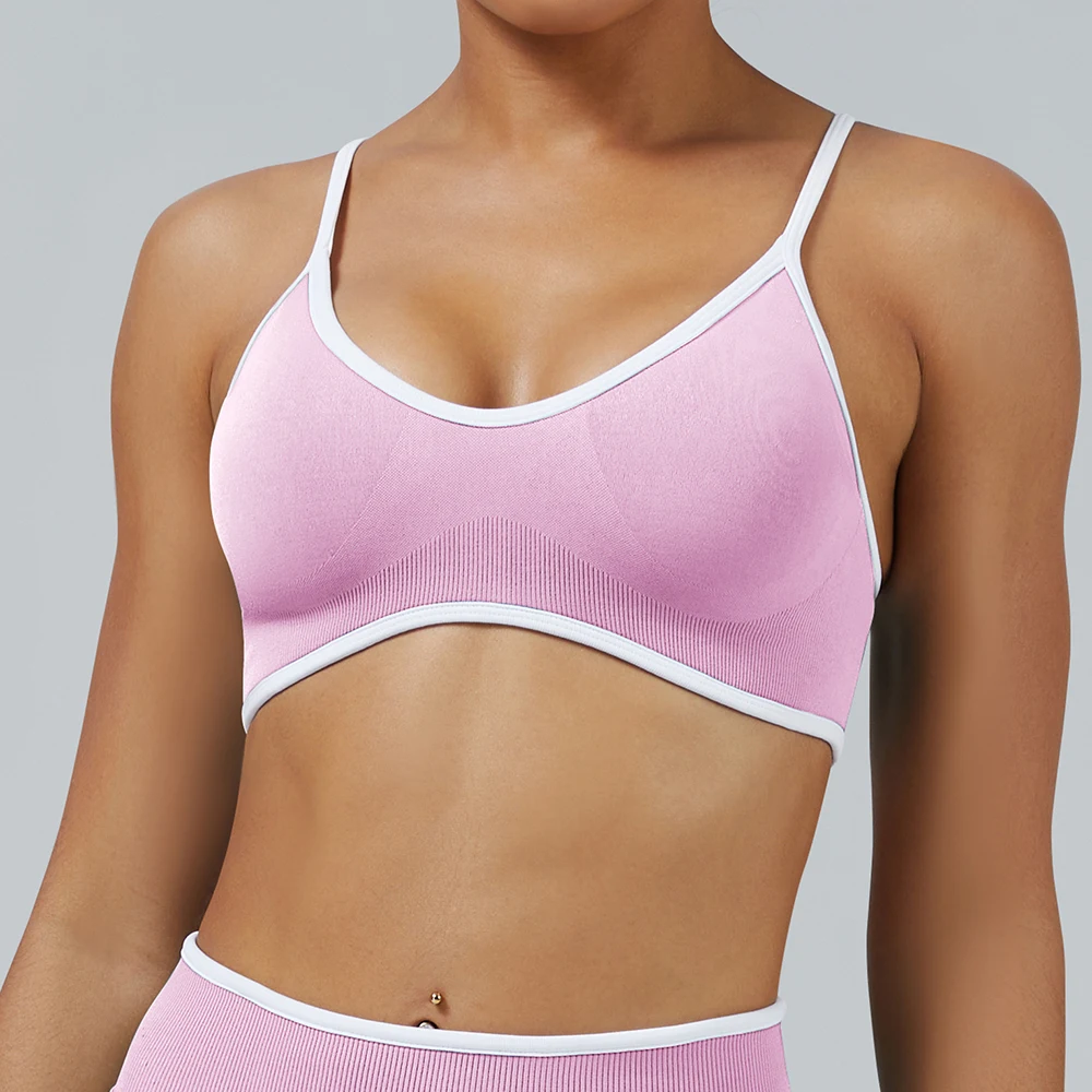 حمالة صدر رياضية للنساء بدون خياطة، دعم عالي، ملابس رياضية مفتوحة من الخلف، ملابس لياقة بدنية، ملابس داخلية لممارسة اليوجا #2