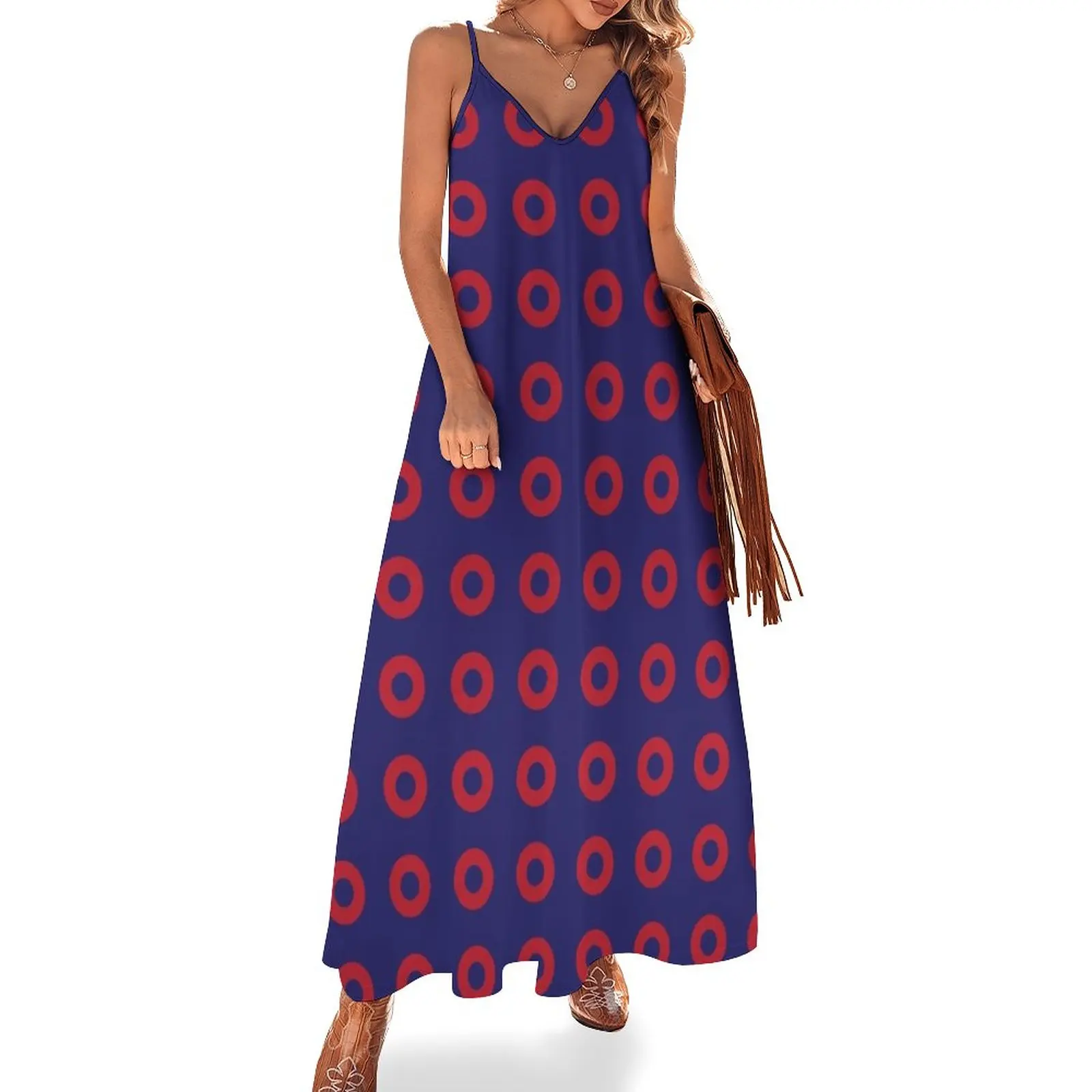 

Phishman Red Donut Sleeveless Dress summer outfits for women 2024 elegant women's dresses sale