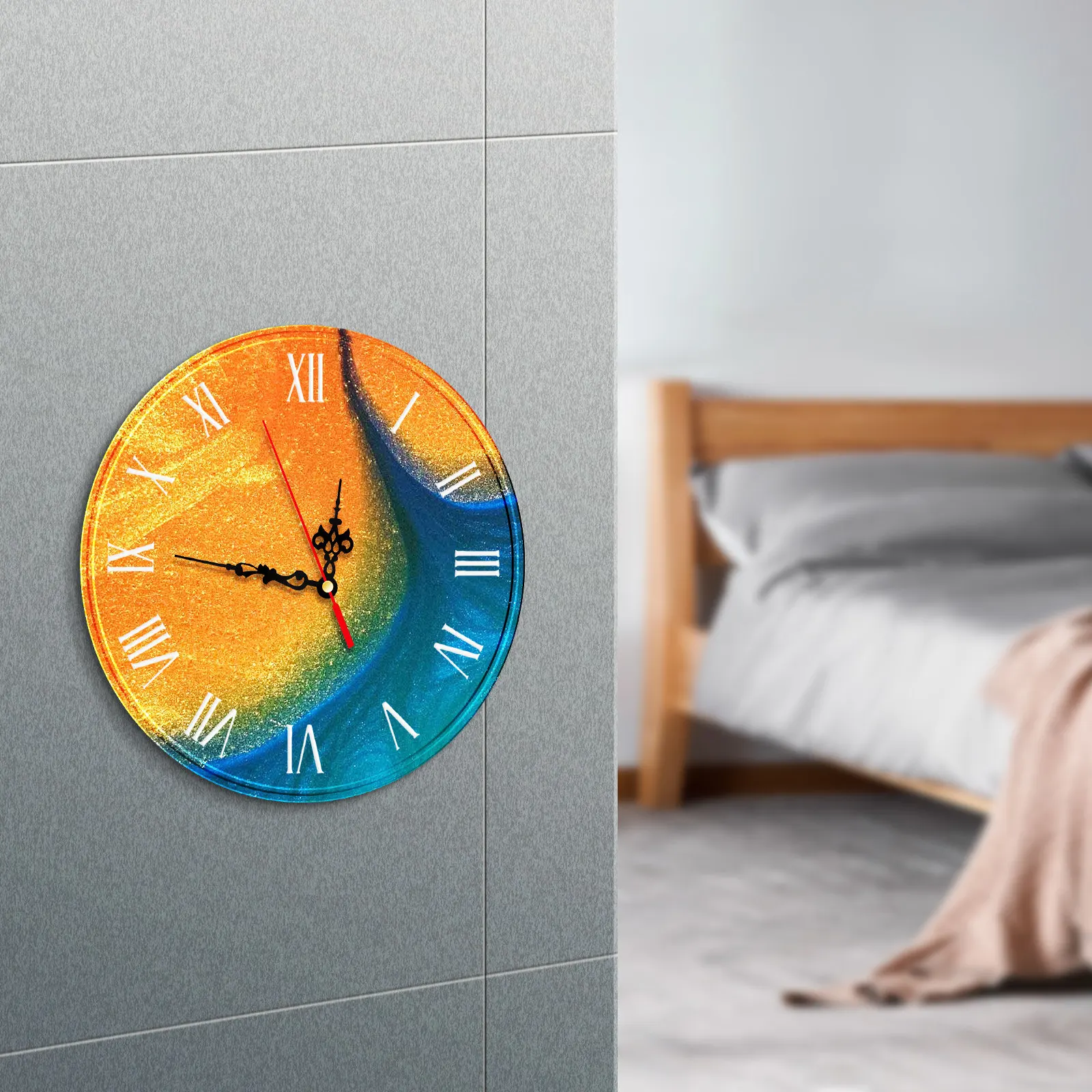 

Набор для изготовления часов: круглая силиконовая форма, механизм часов с римскими цифрами, гибкий, прочный, долговечный комплект для создания изделий из смолы своими руками