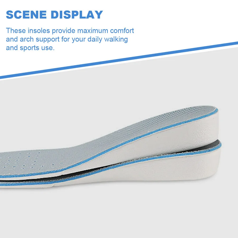 

Пара стельок для увеличения роста из ЭВА-материала: легкие, дышащие, впитывающие пот, с поддержкой свода стопы, комфортные для ходьбы и занятий спортом