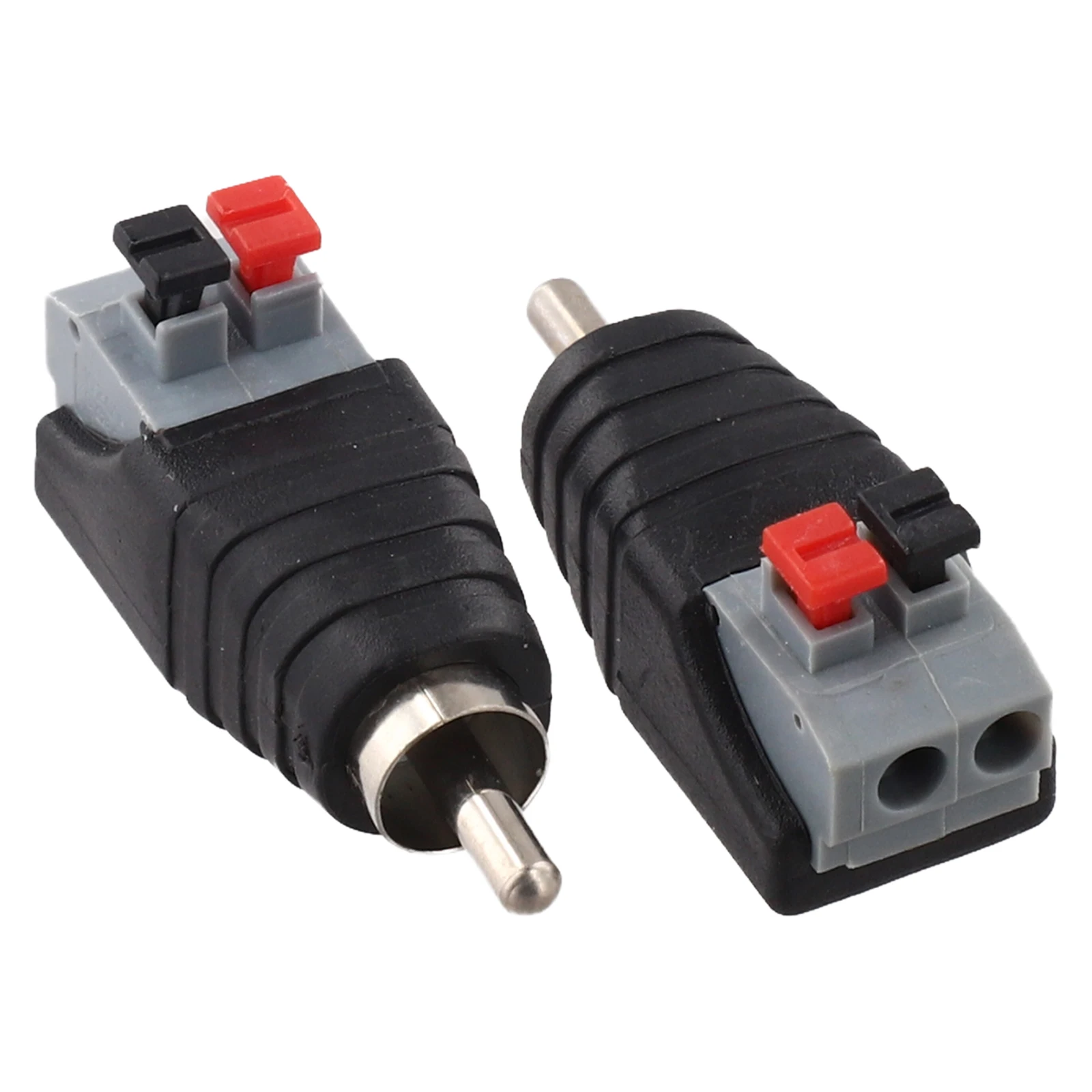 2PCS Speaker Wire A/V Cable To Audio Male Cable For RCA Connector Adapter Quick Press Cable Accessories