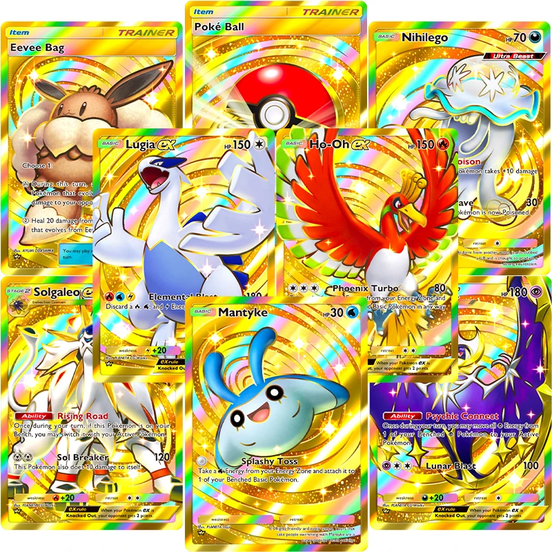 

Карманная Корона, редкая серия PKM Eevee Lunala Arceus, самодельная карта-монстр, гравированные текстуры, одиночная коллекция аниме, игровые карты