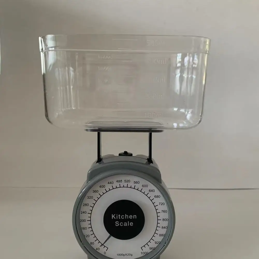 Mechanical Kitchen Scale Manual Spring Weight Balance Food Baking Tool Bowl Tray Gadget Plastic Cooking Ingredient Meter