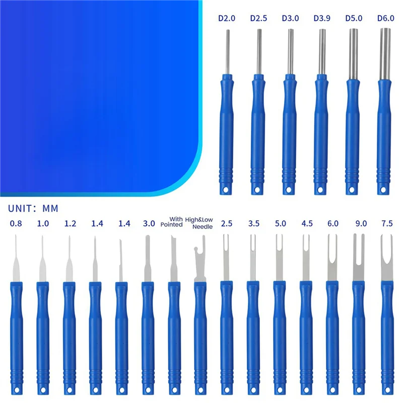 ABZS 42Pcs Car Terminal Removal Tool Kit Cable Plug Remove Puller Electrical Wire Crimp Connector Pin Extractor Blue