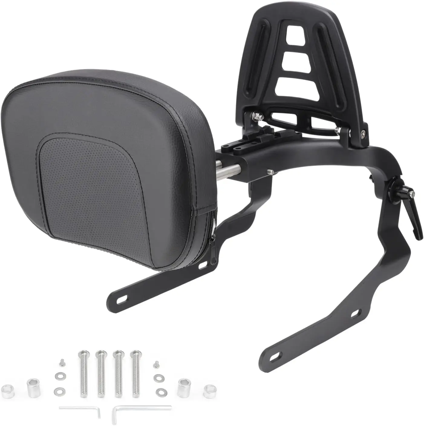 Multipurpose Motorcycle Sissy Bar, Adjustable Driver and Passenger Backrest Pad with Folding Luggage Rack Mount Kit, Fits 2022-2024 Compatible Models