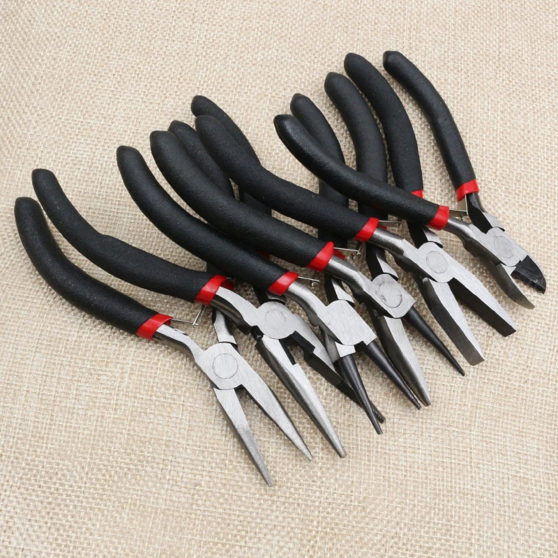 1 Piece Stainless Steel Needle Nose Pliers Jewelry Making Hand Tool Black 12.5cm