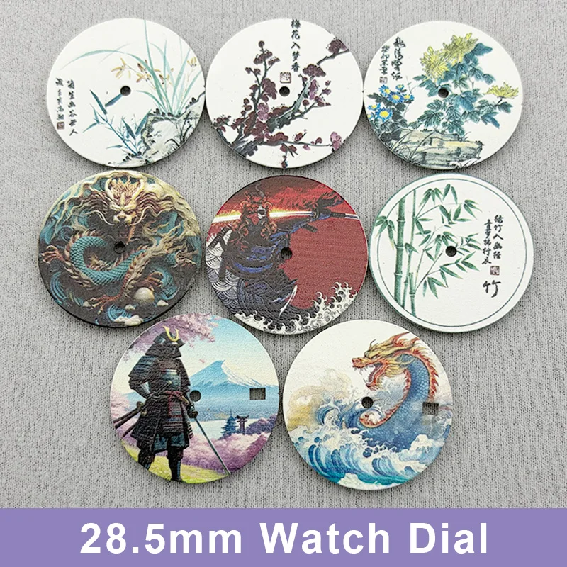 28.5mm Dial NH35 Watch Dial Crown Position 3 o'clock 3.8 o'clock 4.1 o'clock Fits 7S36 NH35 NH36 4R36 Movement Custom