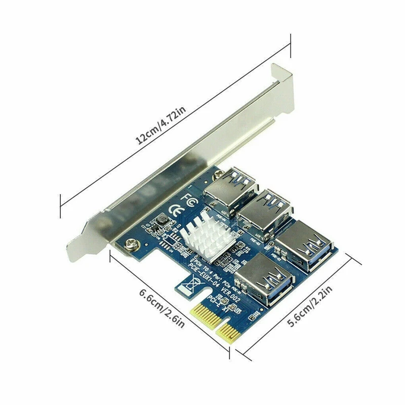 PCIE PCI-E PCI Express Riser Card Riser Card PCI-E to PCI-E Riser Card 1X to 16X 1 to 4 слота USB 3.0 Адаптер концентратора-умножителя
